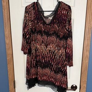 Cato Multicolor Zigzag Tunic
